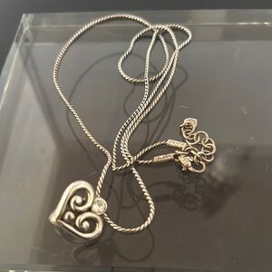 Elegant Brighton Silver Heart Necklace Badge holder